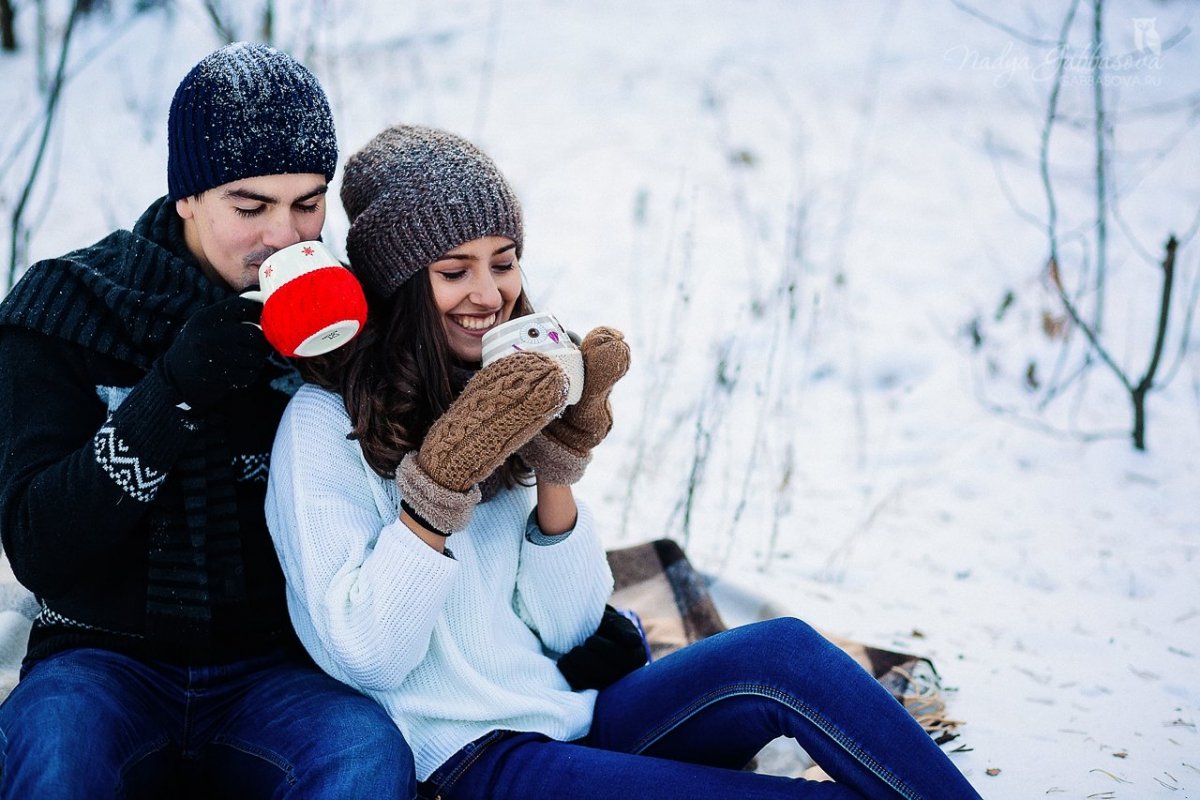 Фотосессия пар зимой