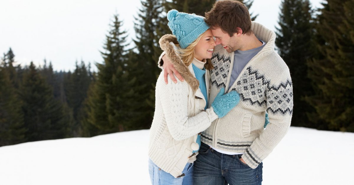 Мужчина и женщина зимой