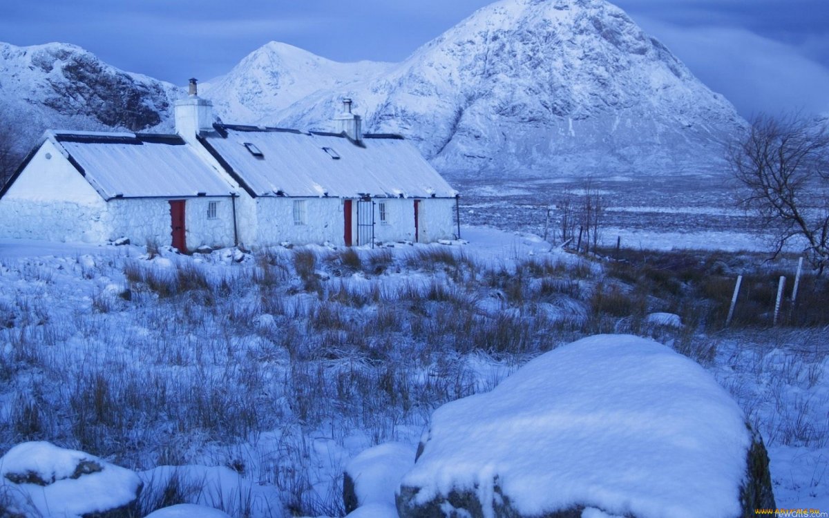 Шотландия зимой Высокогорная