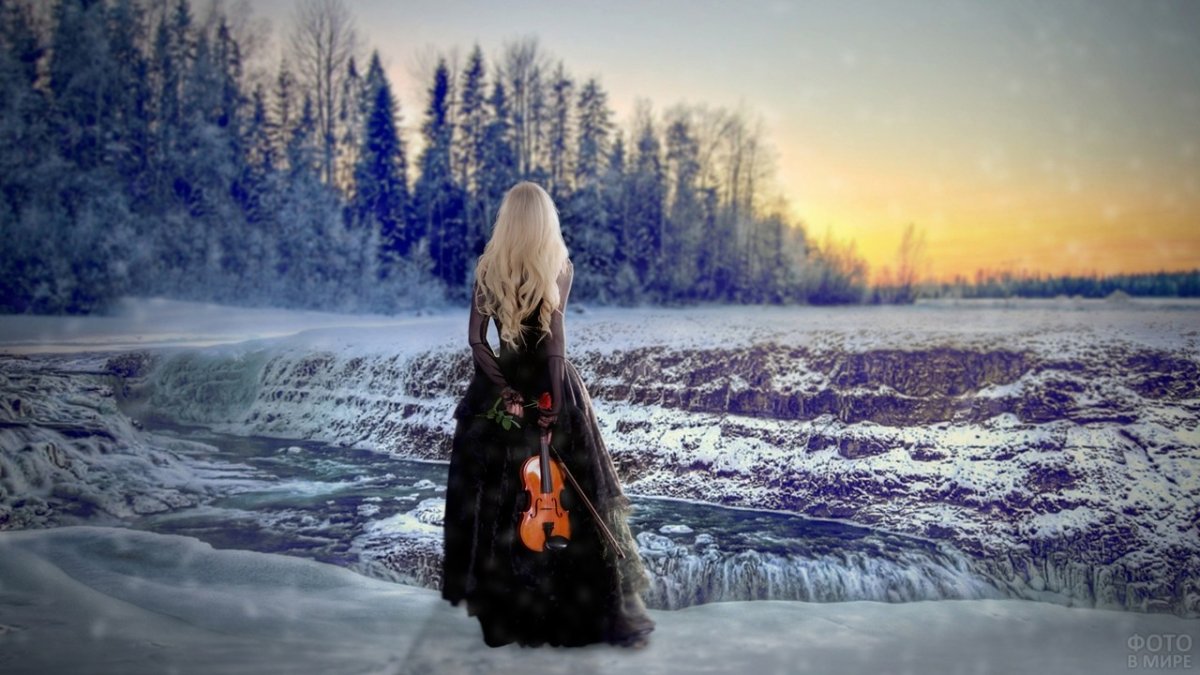 Фотосессия зимой у реки