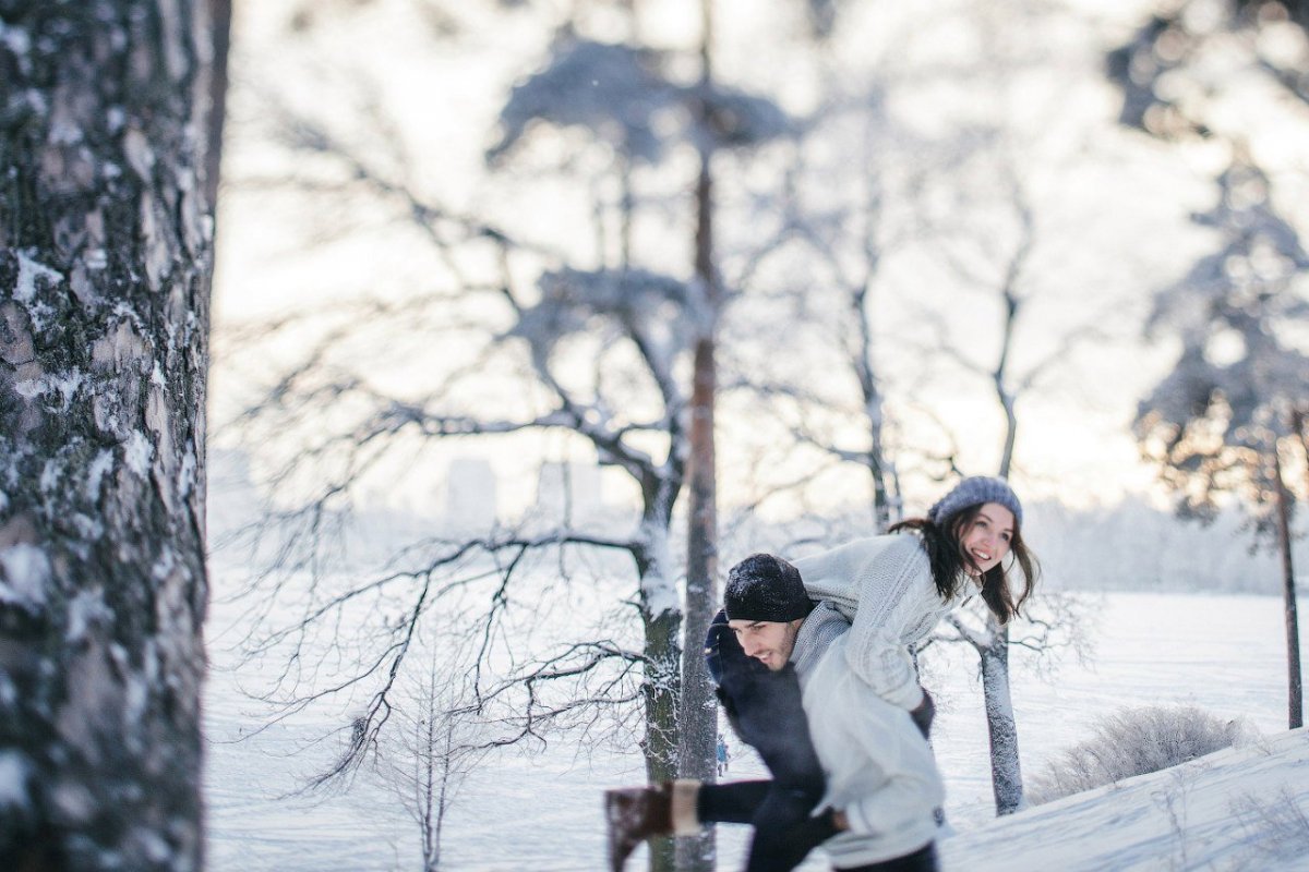 Фотосессия в парке зимой