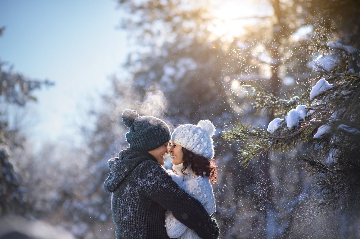 Зимняя фотосессия пары