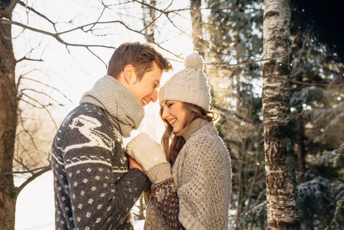 Зимняя фотосессия лав стори