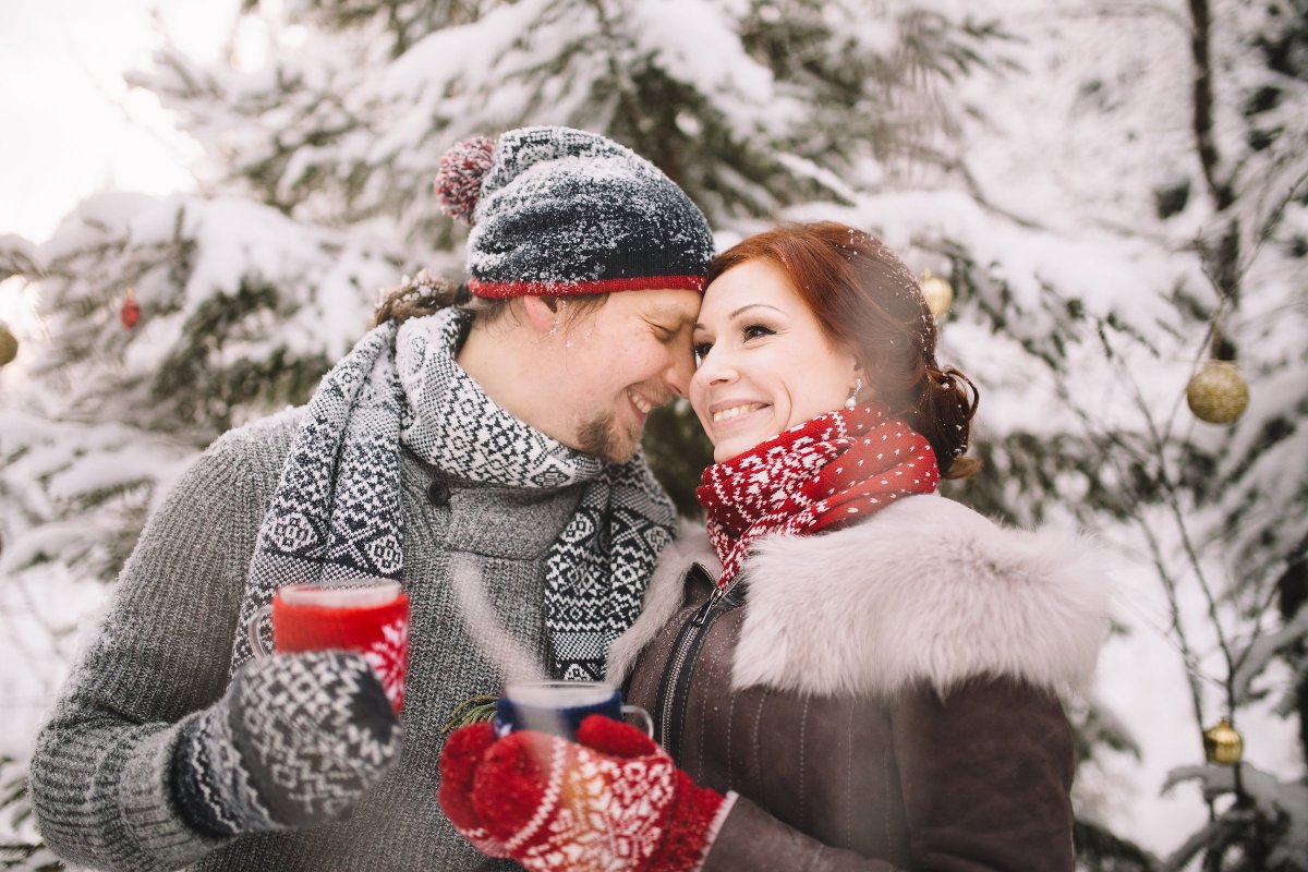 Зимняя фотосессия лав стори