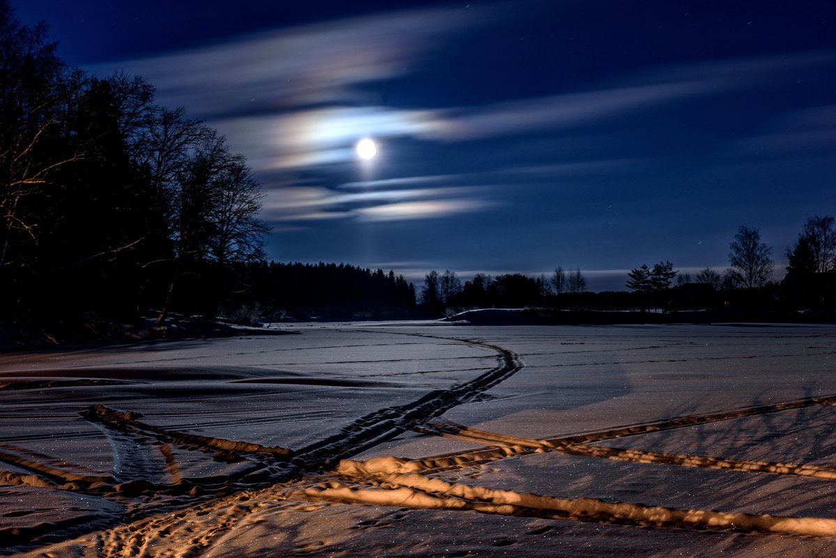 Зима ночь река