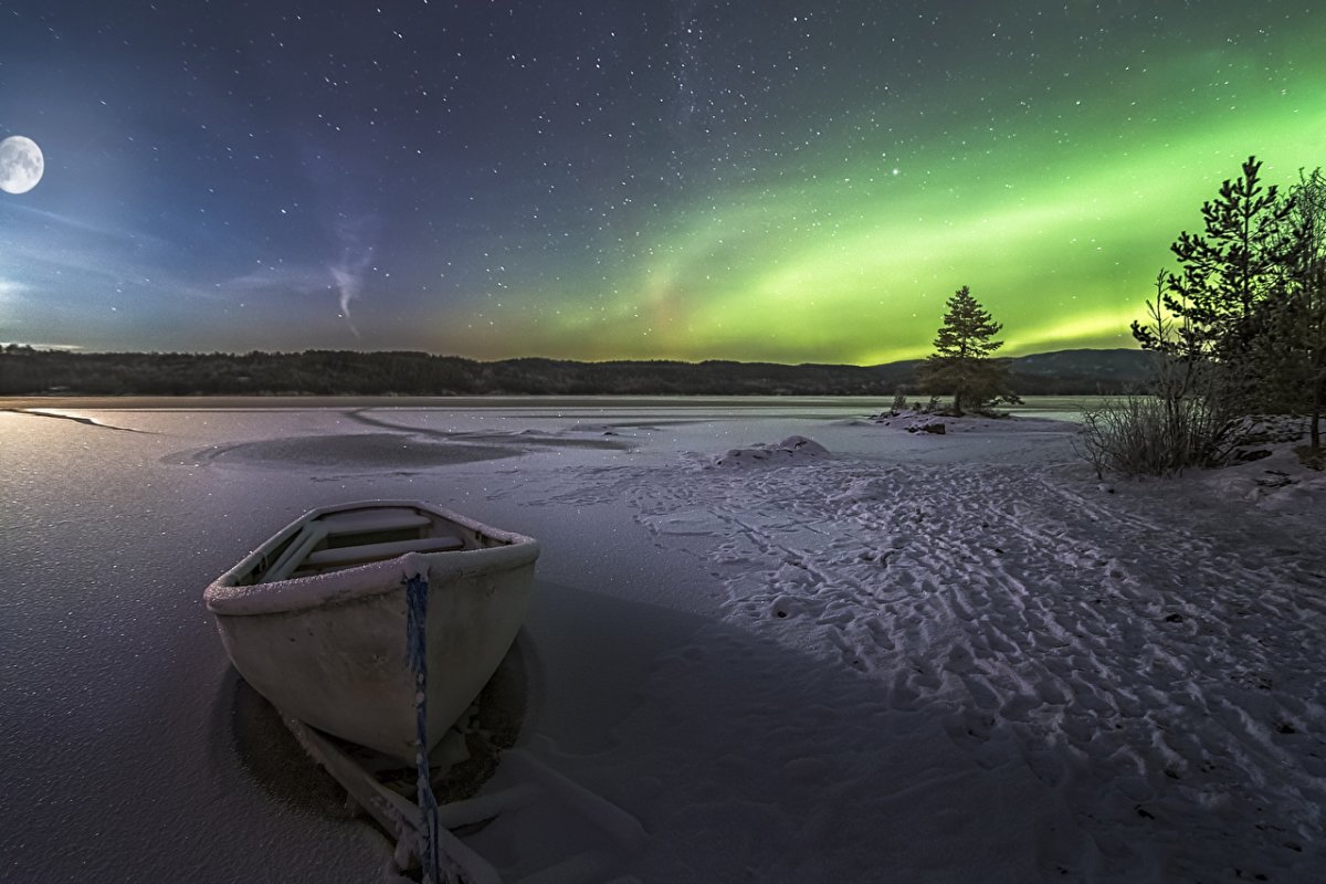 Зима ночь река