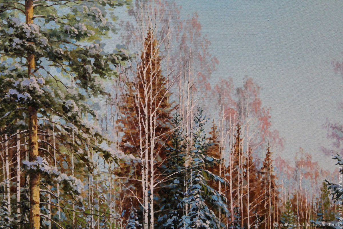 Художник Леднев Александр пейзажи зима