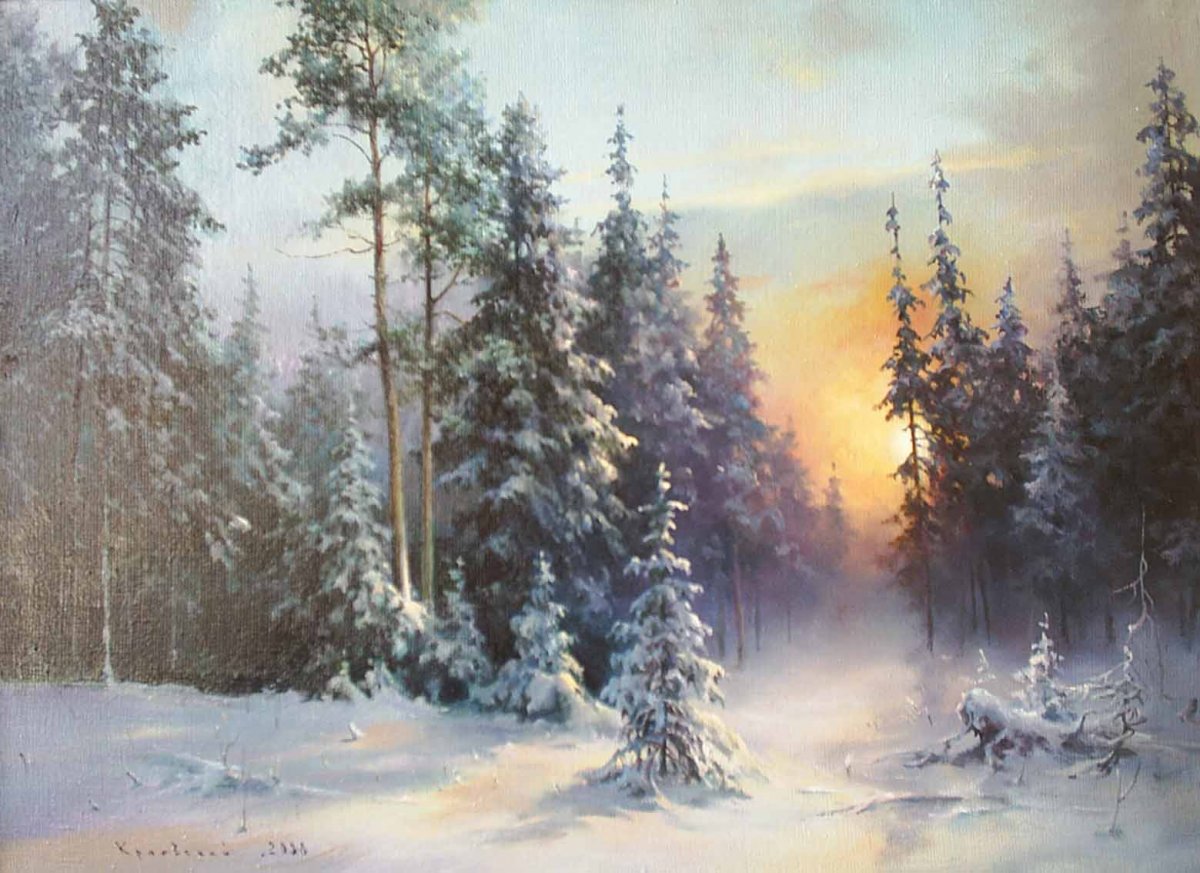 Владимир Краевский зима живопись