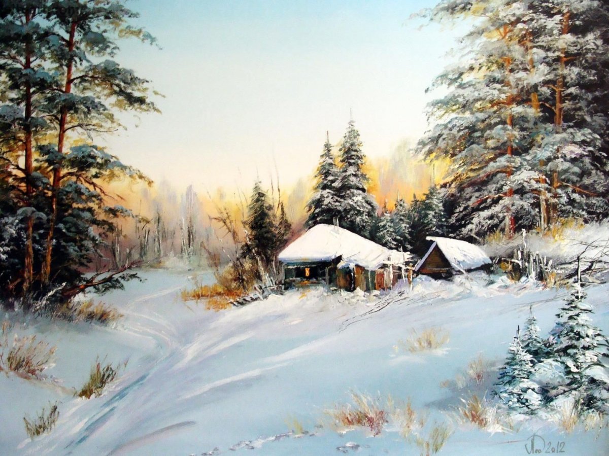 Картины пейзажи зима