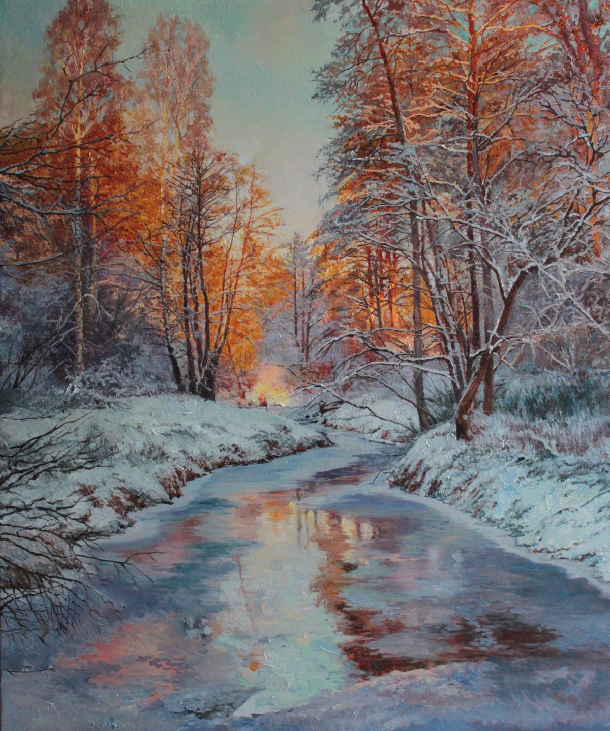 Владимир Сорин -зимний пейзаж-горный