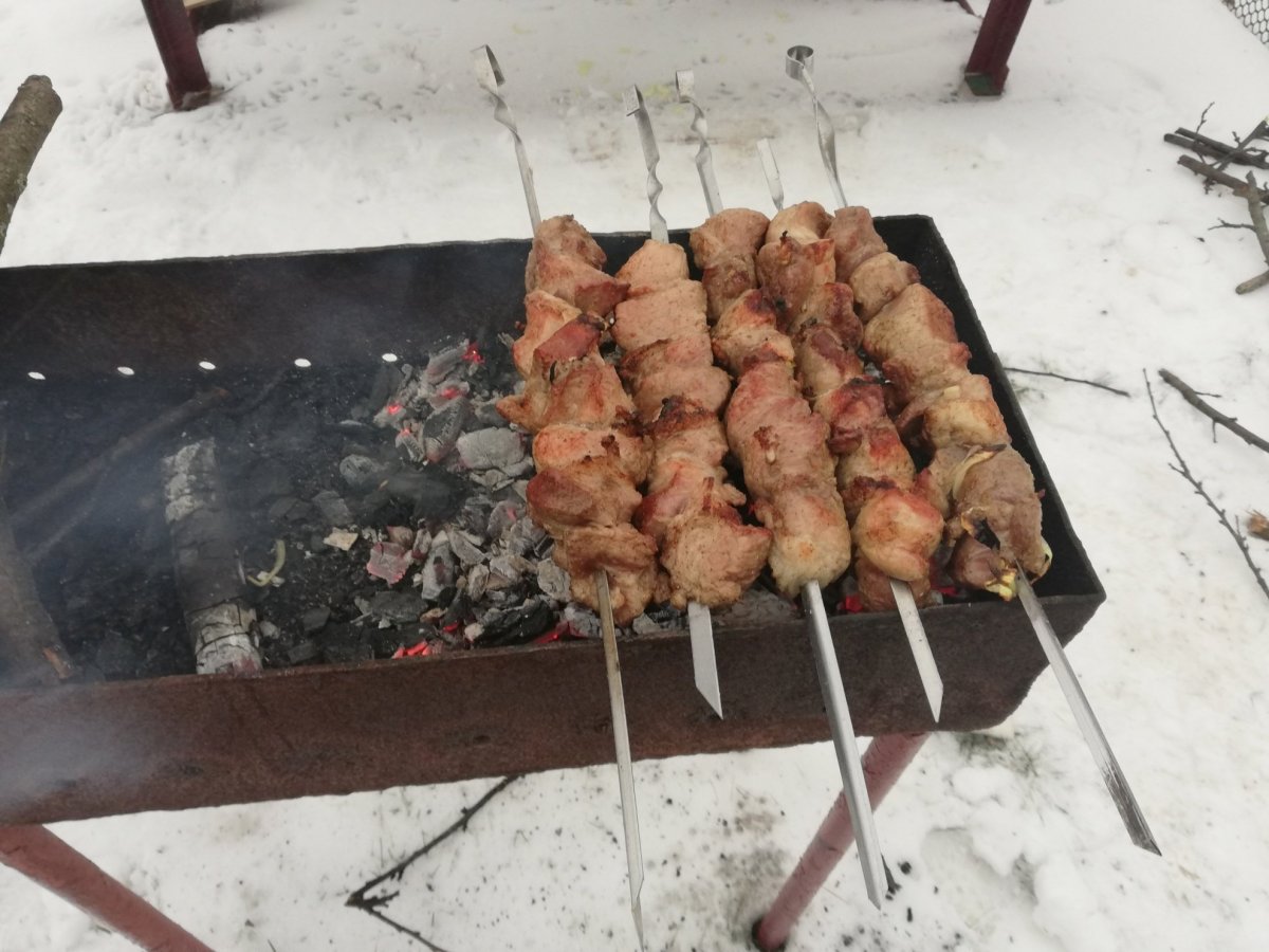 Шашлык зима природа