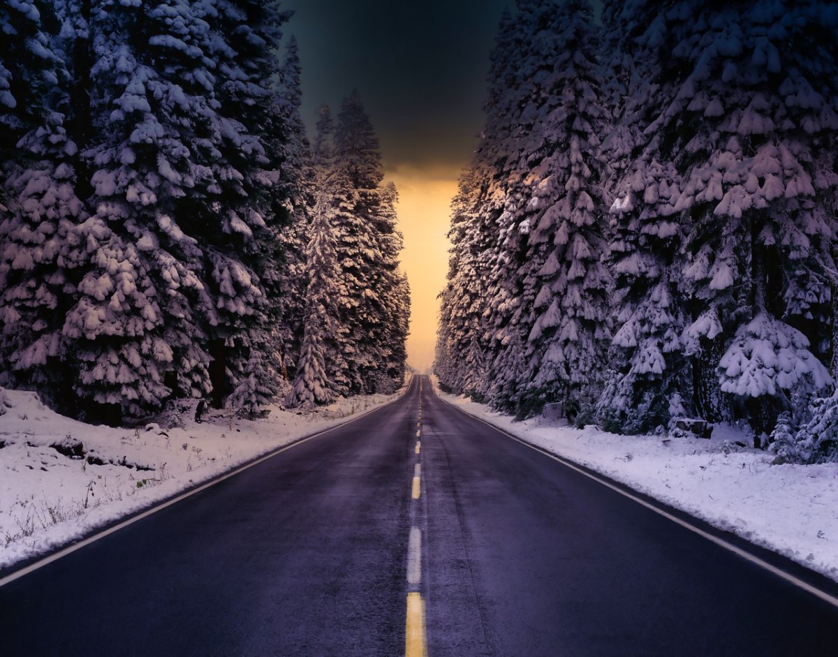 Текстура зимней дороги