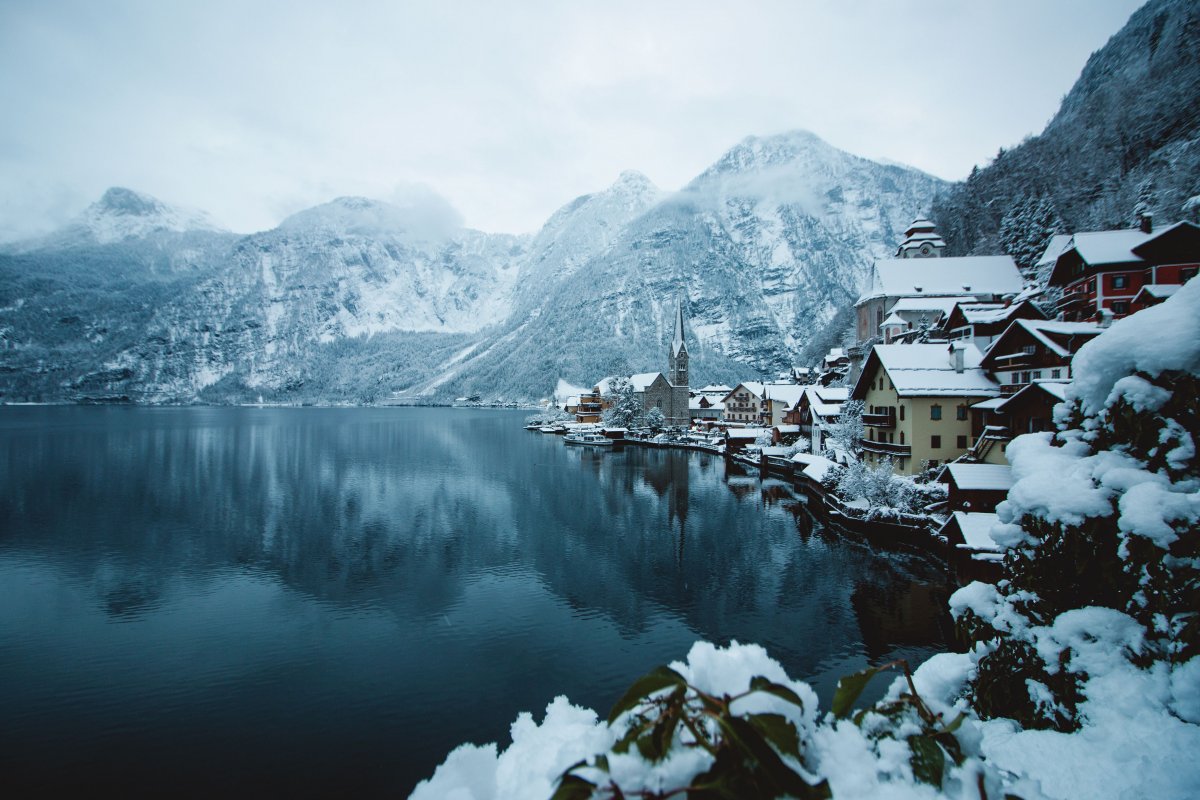 Деревушка Гальштат Австрия зима