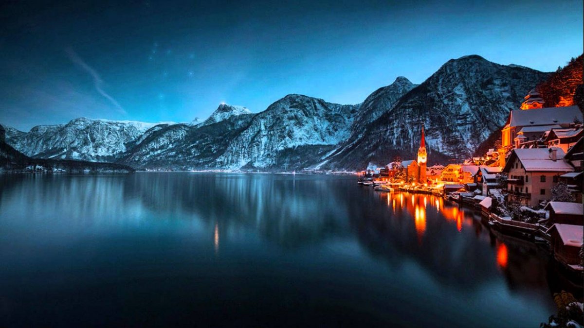 Гальштат Австрия зима