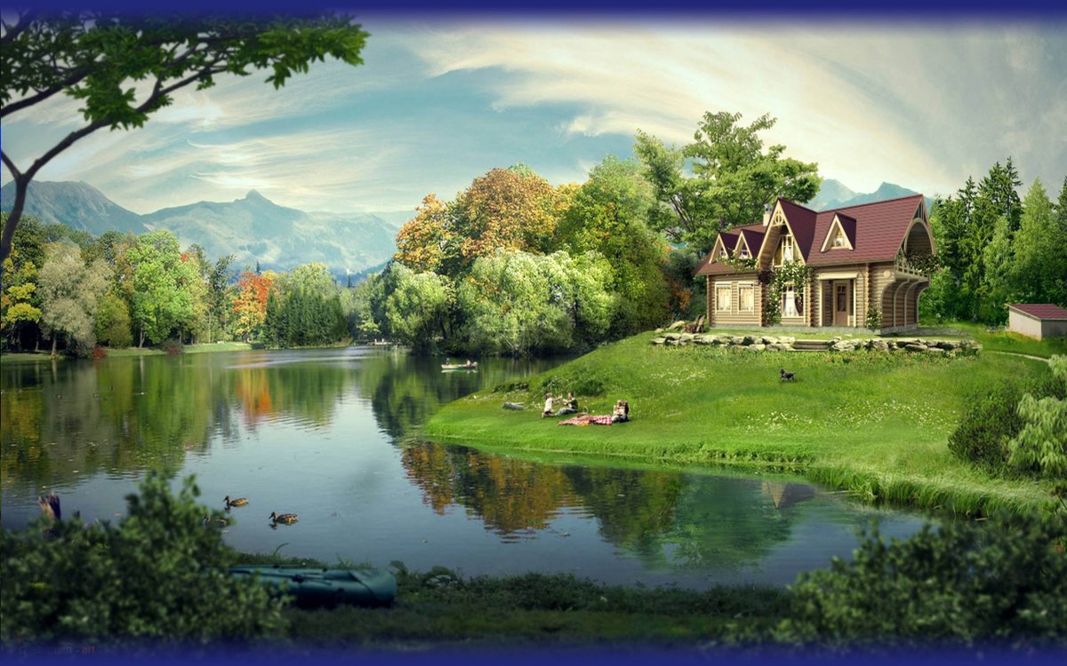 Красивые пейзажи с домиками