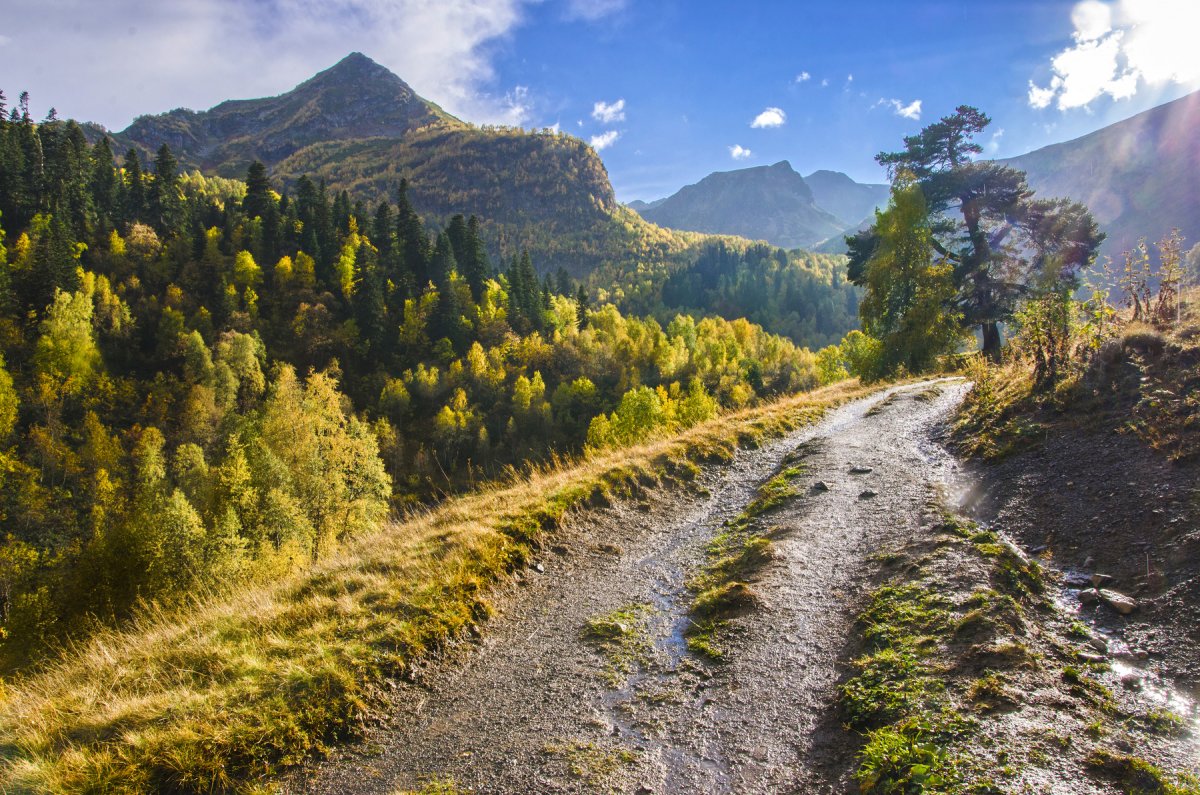 Горы Кавказ осень Архыз