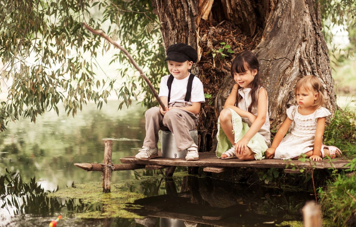 Детская фотосессия у реки
