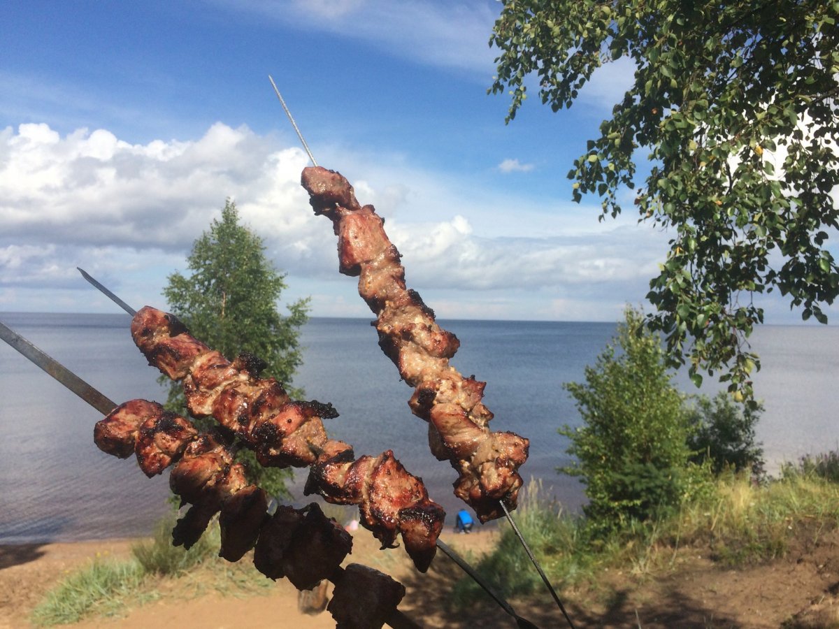 Шашлык на берегу реки