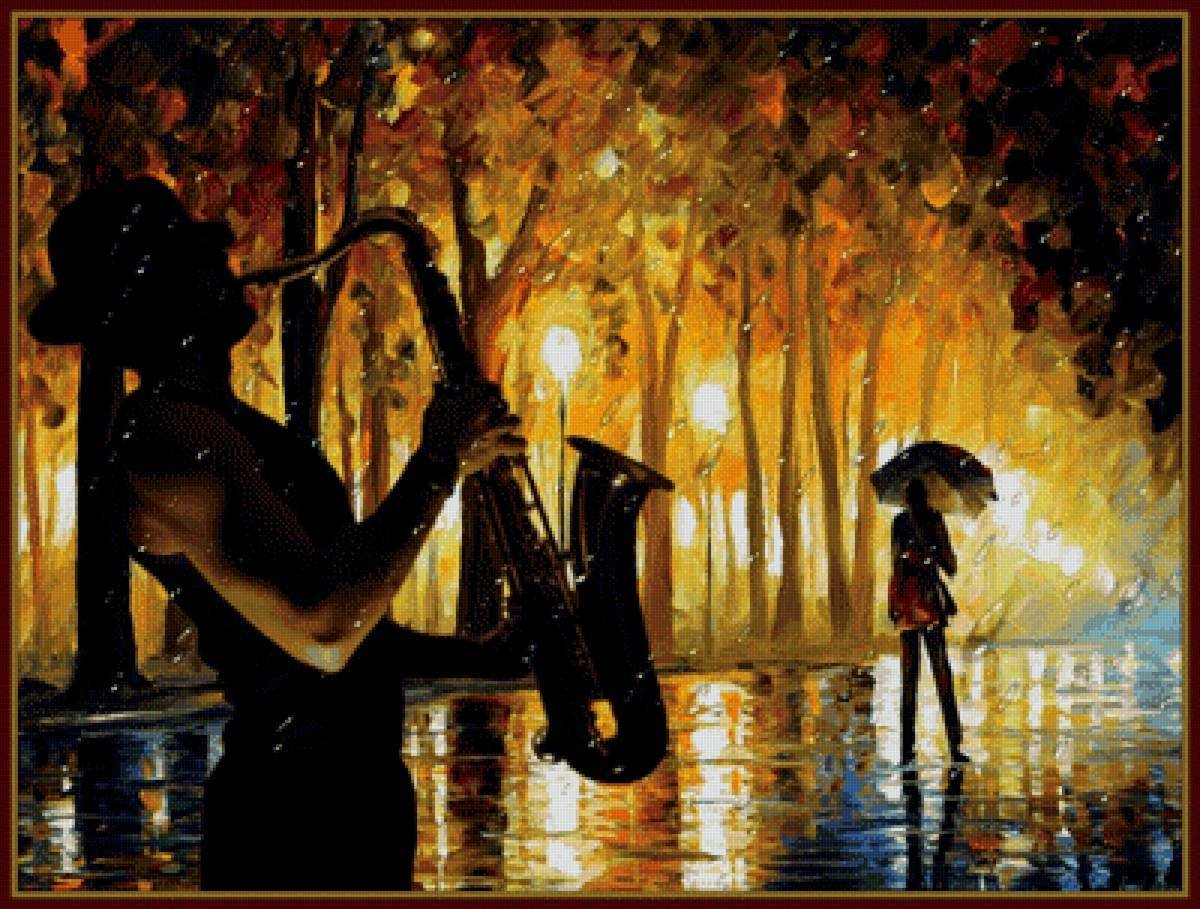 Плачущий саксофон. Осенний дождь. Осенний блюз живопись. Танец осени. Танцы под дождем.
