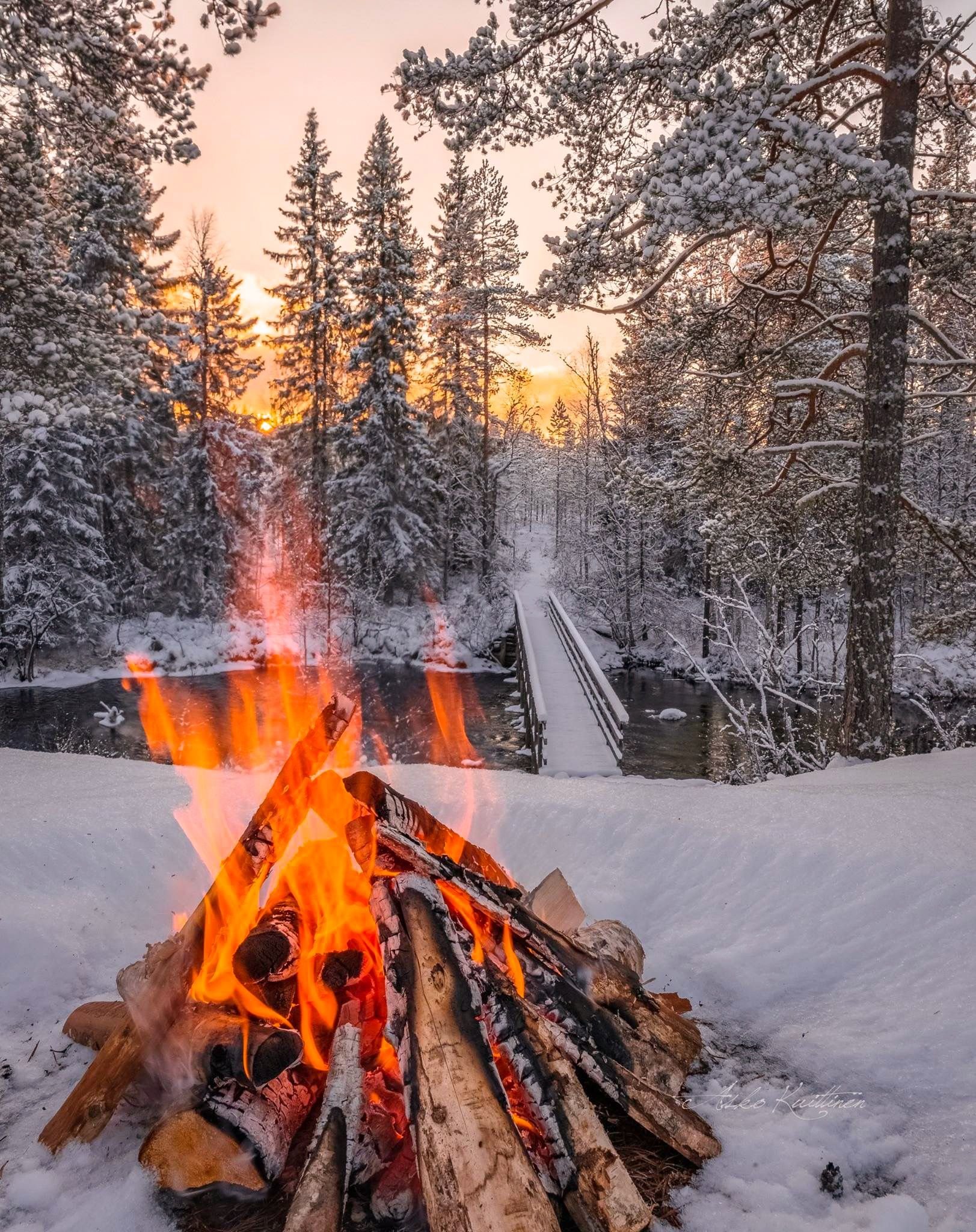 отдых зимой на природе с шашлыком