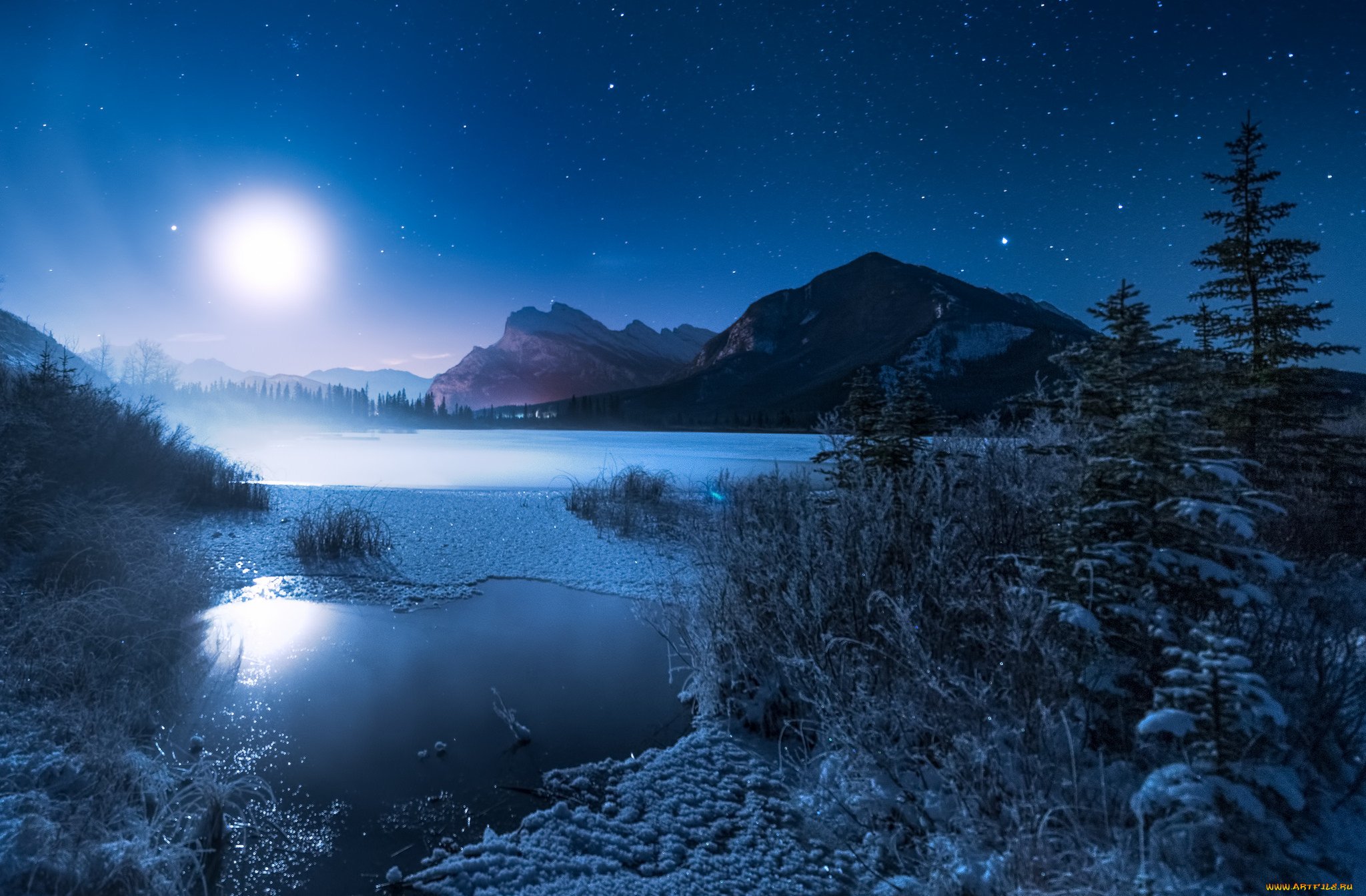 Красивая зима ночь. Ночной пейзаж. Природа ночью. Красивые ночные пейзажи. Зимний ночной пейзаж.
