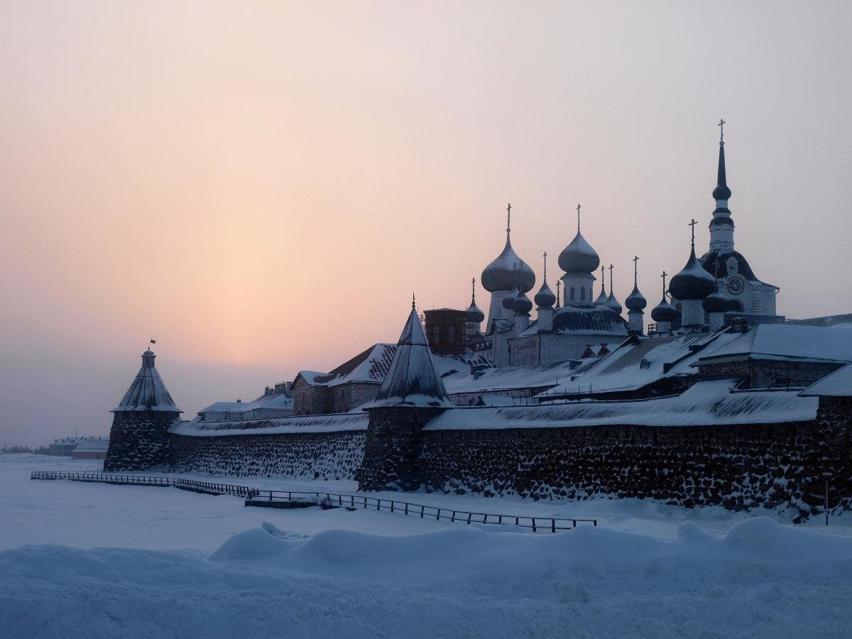 Соловецкий монастырь Соловецкие острова зима