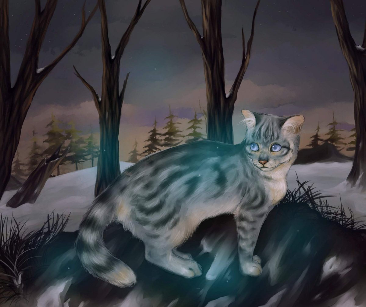 Очень реалистичный арт коты Воители с природой