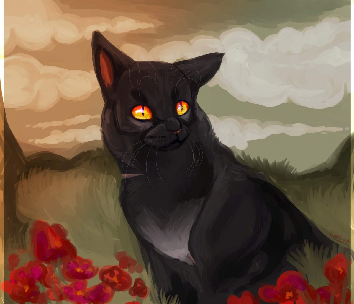 Горелый в аниме коты Воители