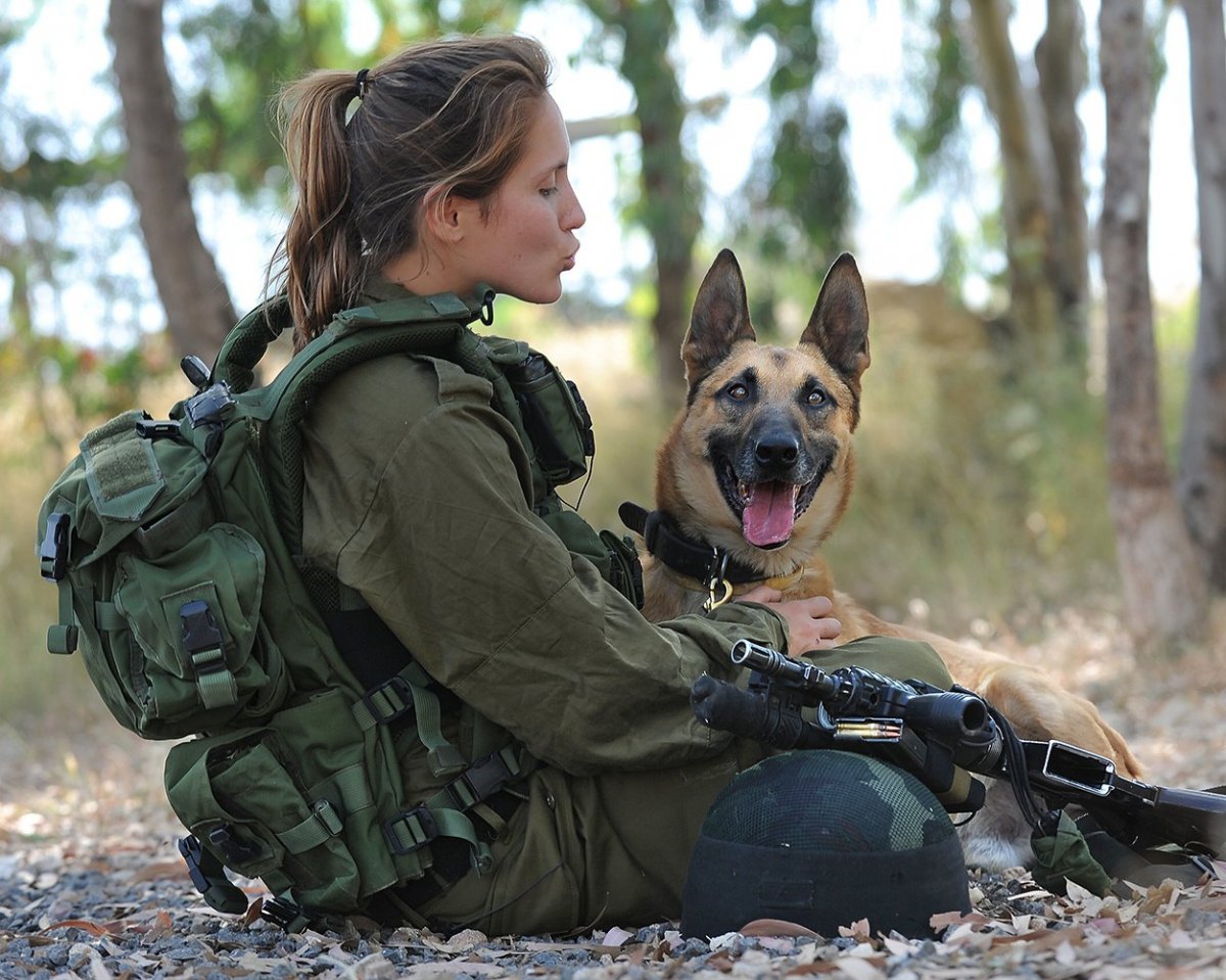 Девушки военные с овчарками