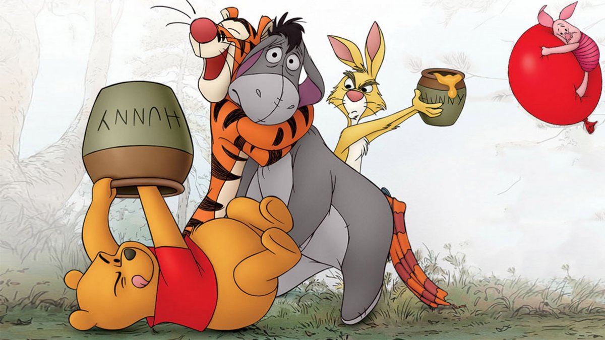 Винни и Пятачок у кролика
