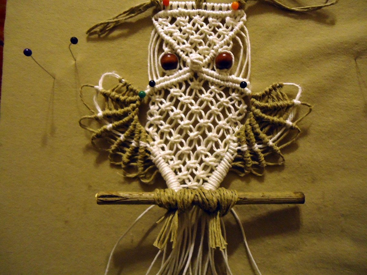 Сова микромакраме