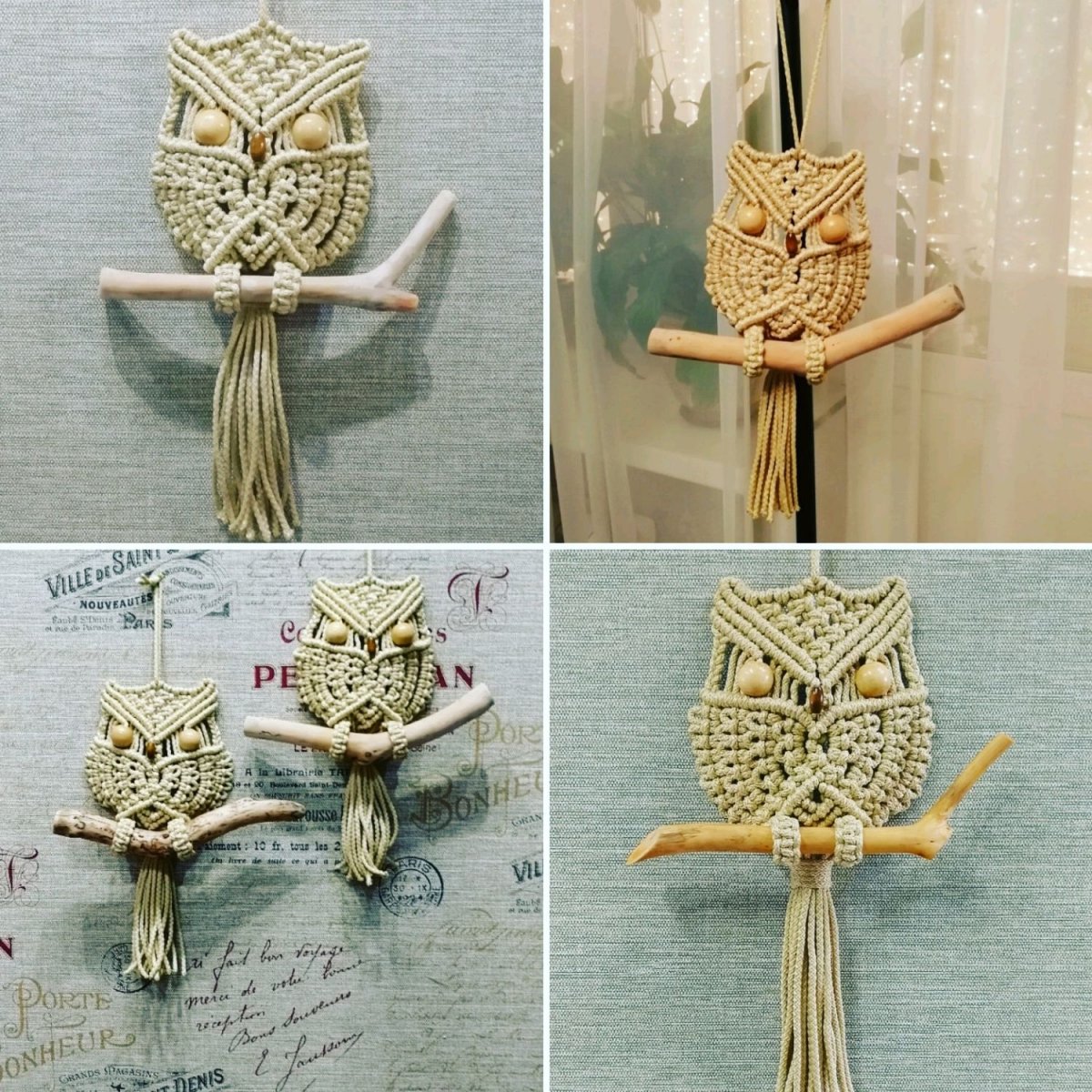 Панно Филин макраме