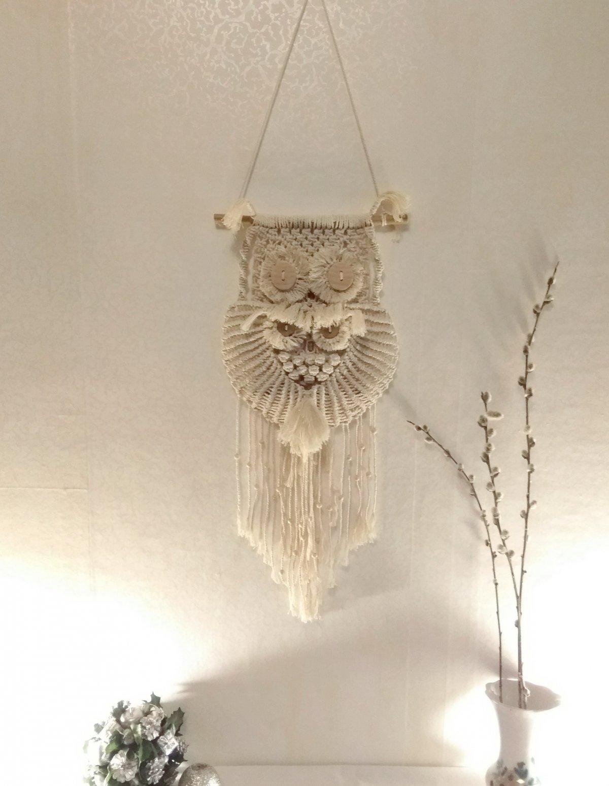 Панно Совушка макраме