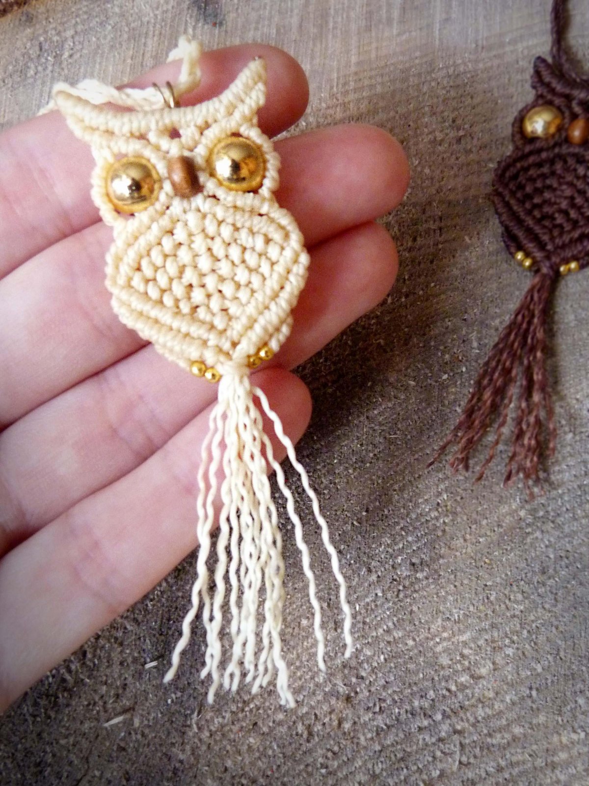 Панно Филин макраме