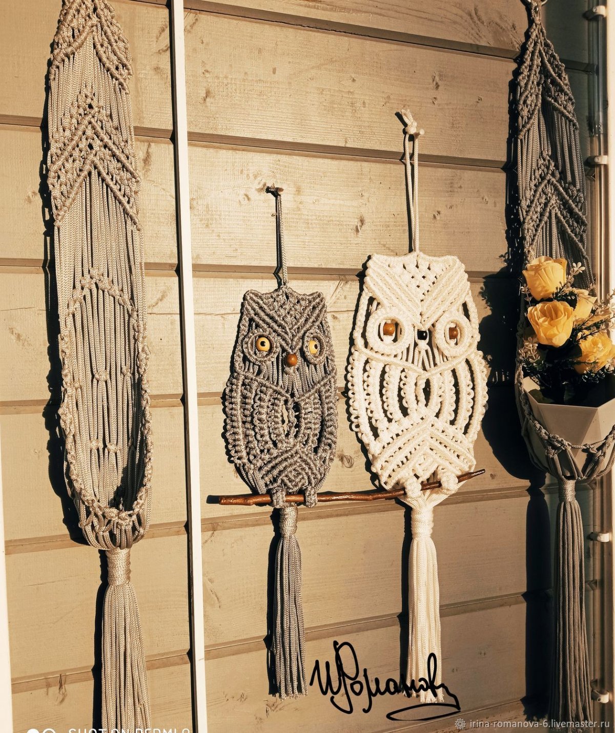 Сова из макраме