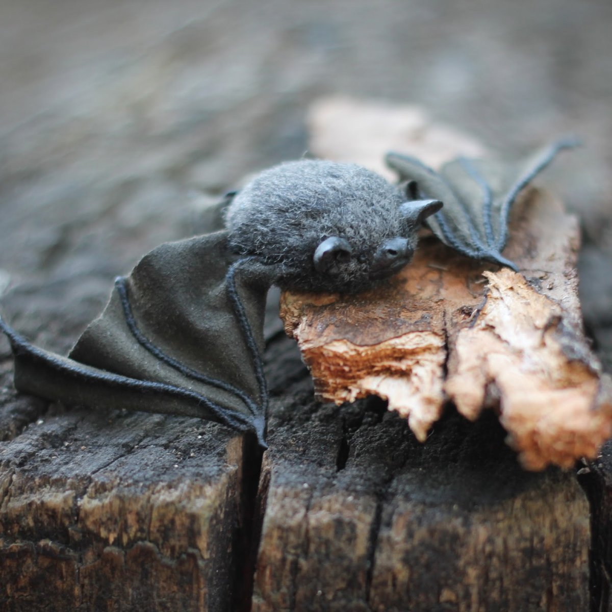 Летучая мышь с открытым ртом