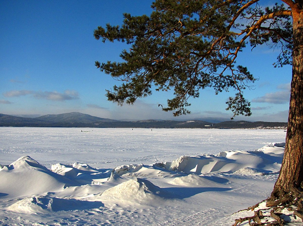 Озеро Тургояк зимой