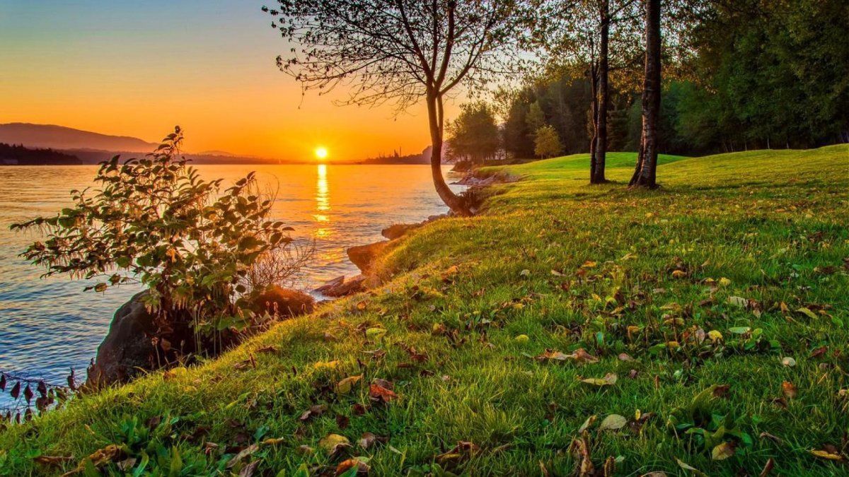 Закат на берегу реки