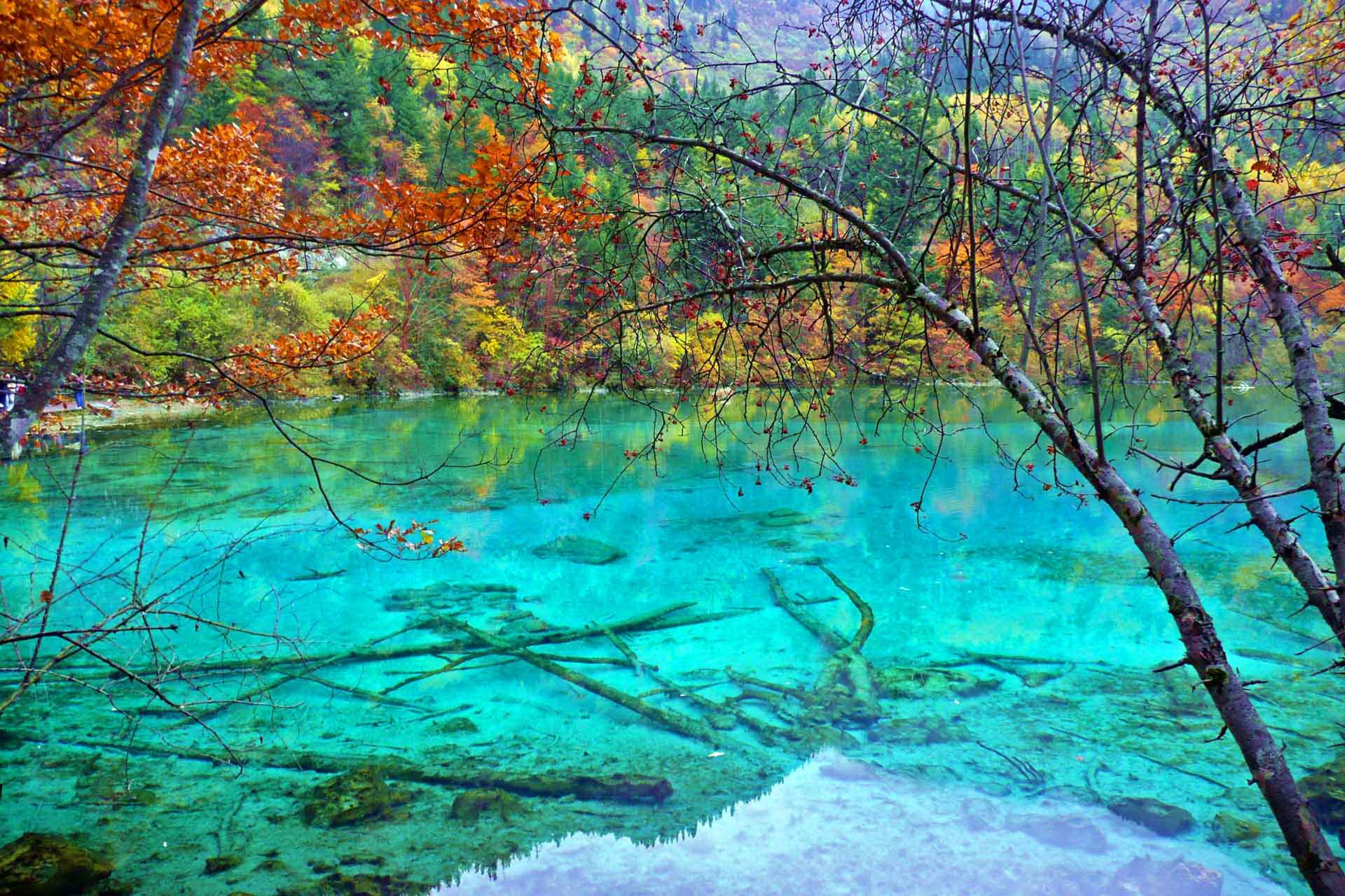 Голубая река. Жемчужная отмель Цзючжайгоу. Озеро Ухуа Хай. Озеро пяти цветов в Китае. Жемчужная отмель Цзючжайгоу факты.