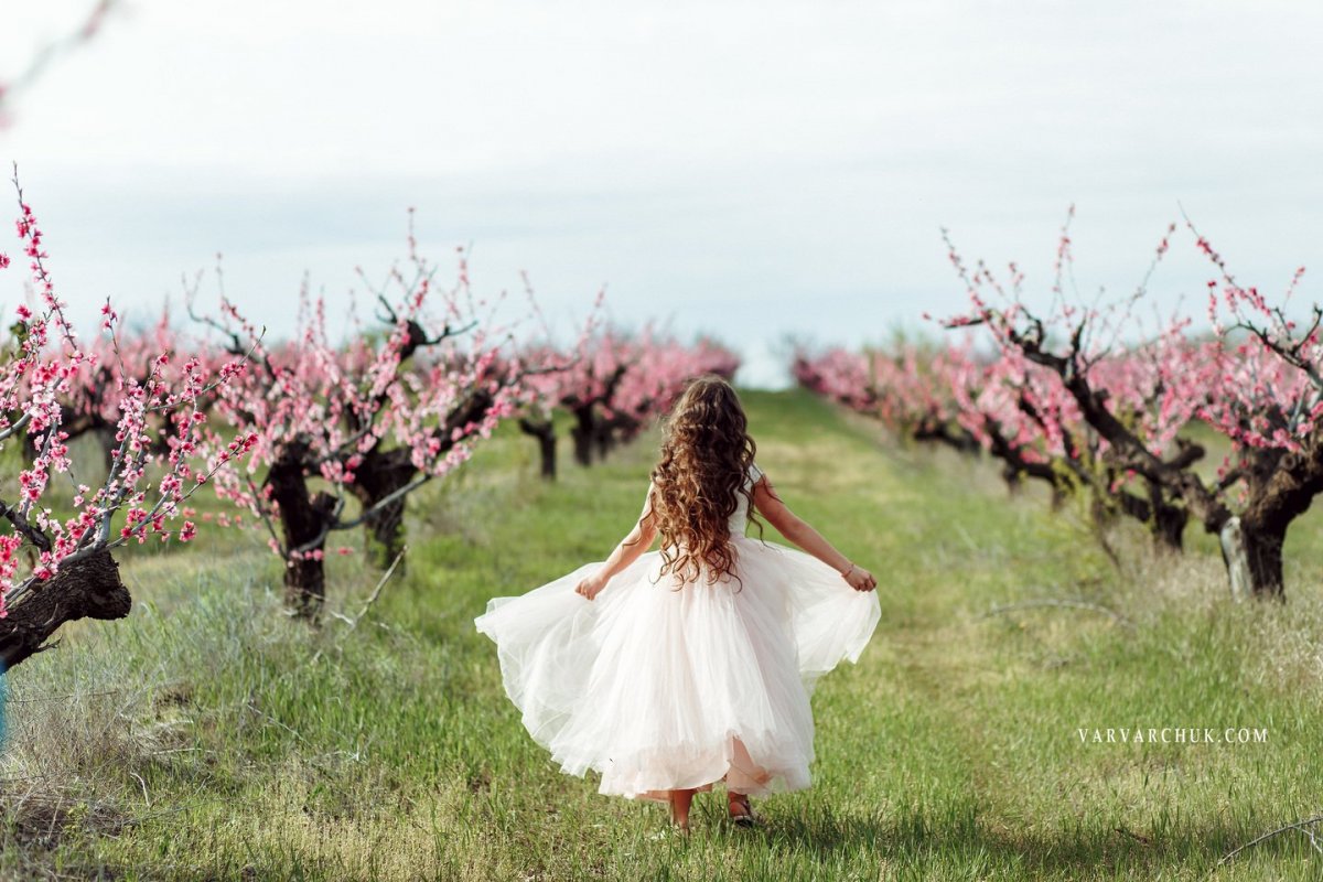 Фотосессия в персиковом саду