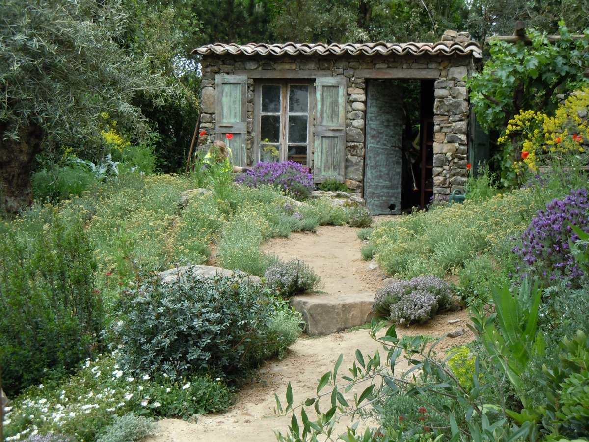 Сад в стиле Кантри деревенский ландшафтный