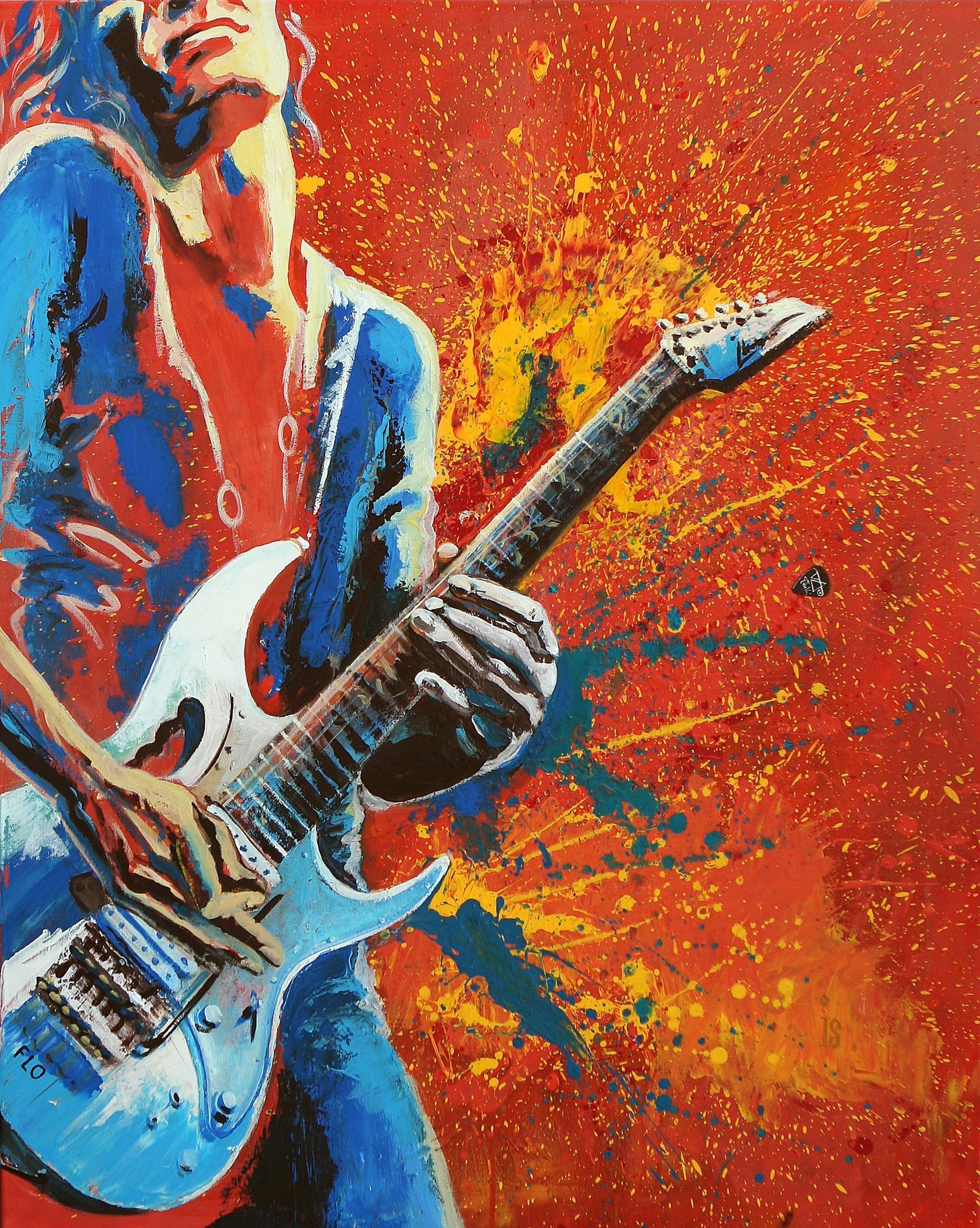 Постер музыкант. Стив вай картина. Гитара арт. Гитарист арт. Рок гитарист.