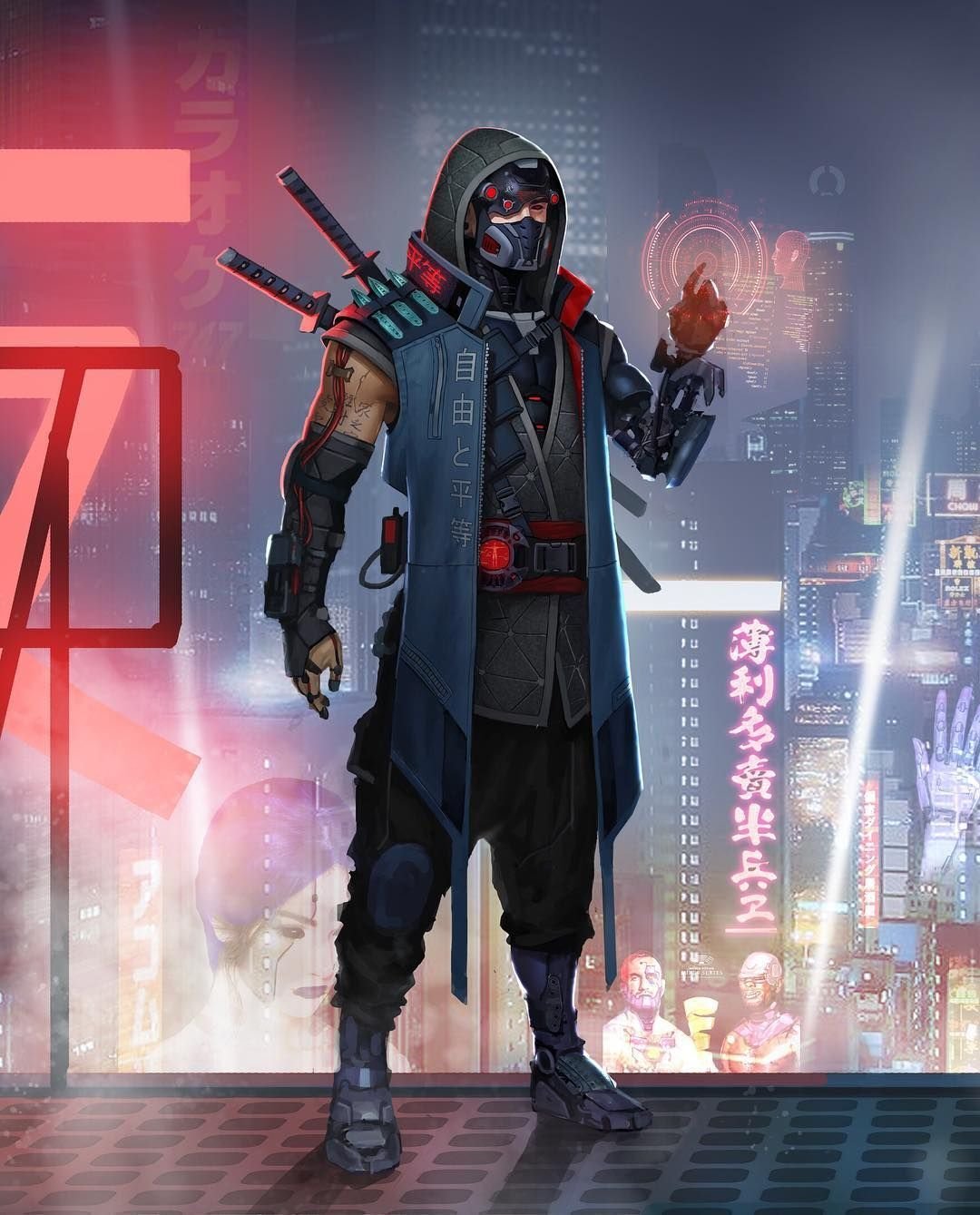 Cyberpunk ninja art фото 15