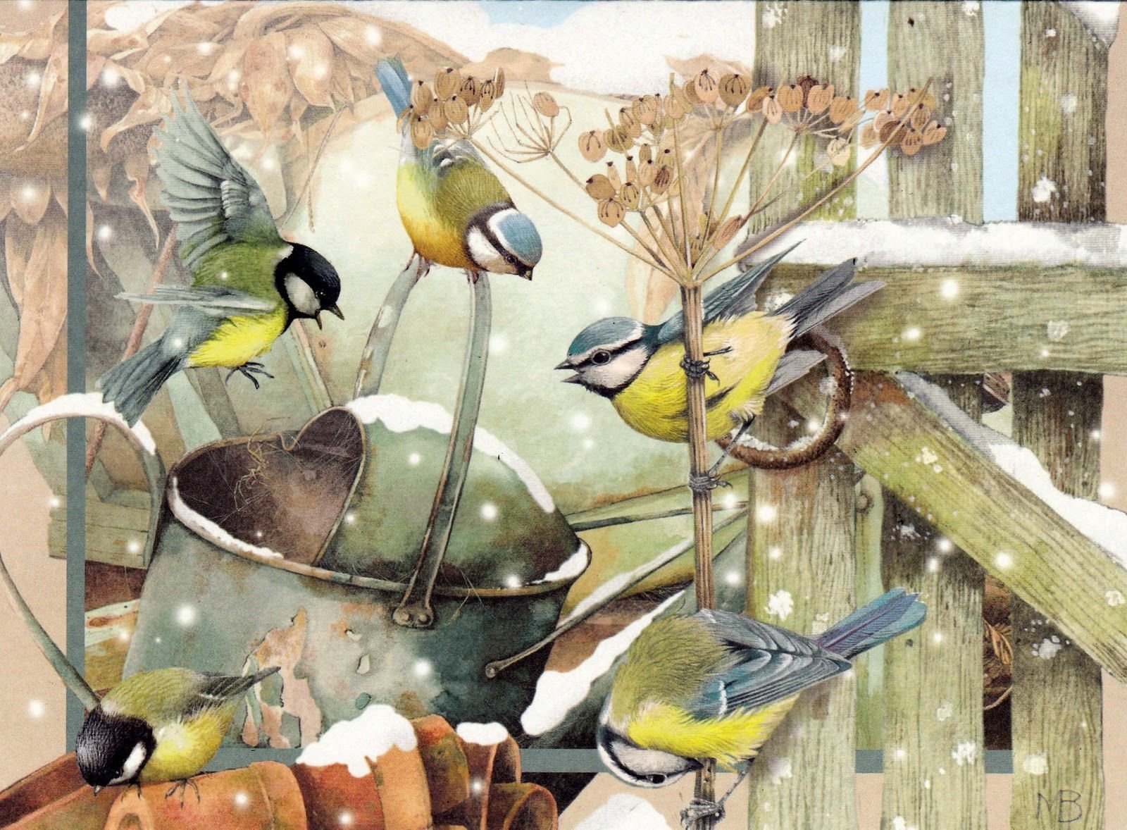 На обед слетелись синички и снегири. Марджолен Бастин художник. Голландская художница Marjolein Bastin. Марджолин Бастин птицы. Маржолин Бастин художник.