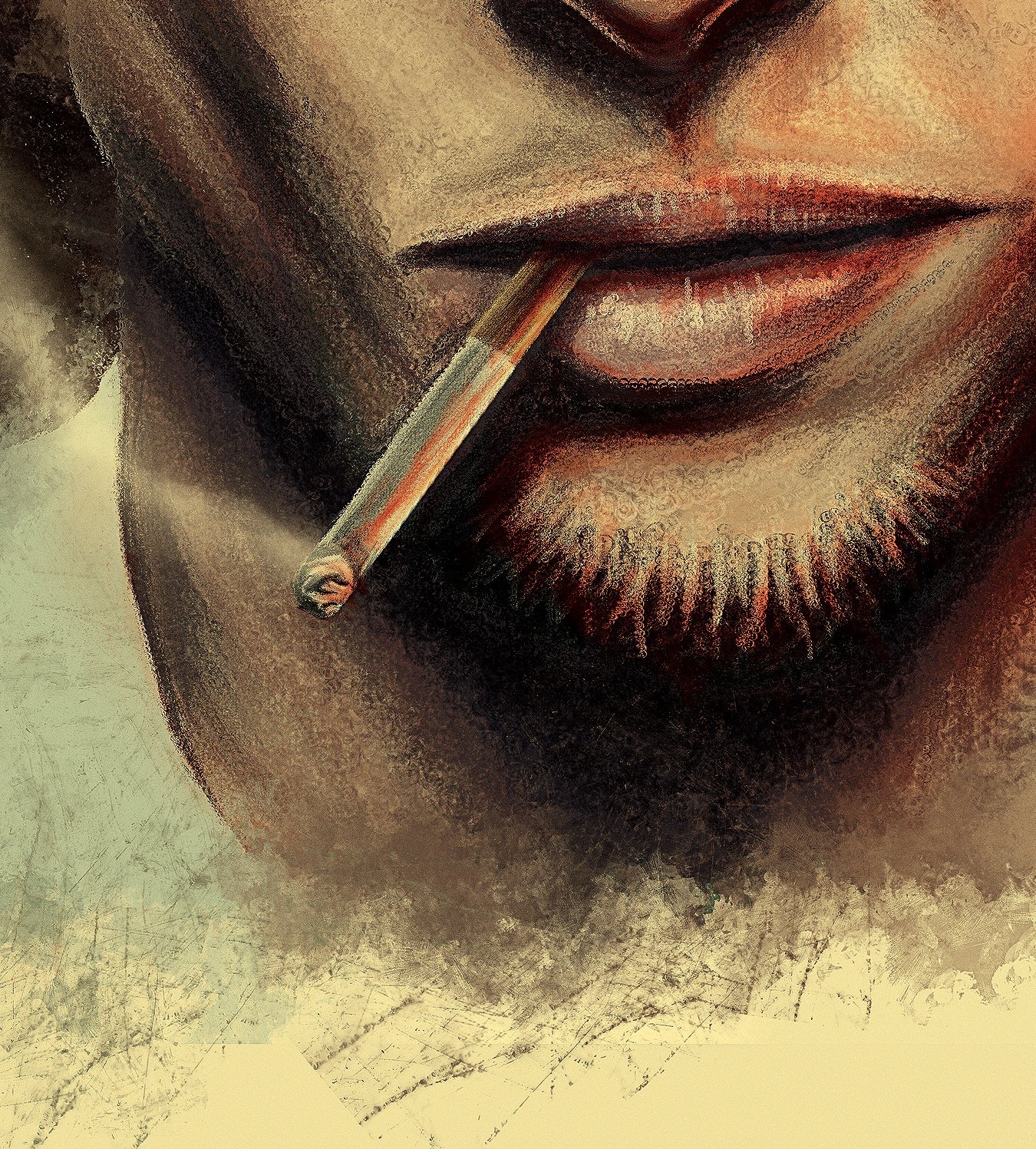 Аватарки курящие. Брэд Питт с сигаретой арт.