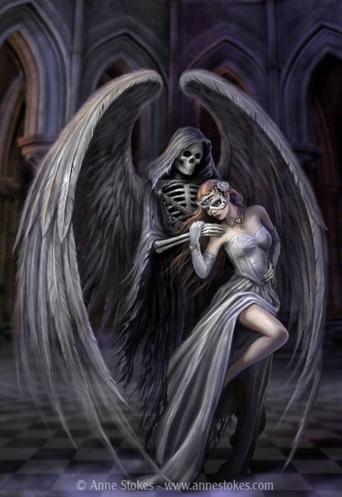 Не разумный ангела в танце с демоном. Энн Стоукс. Энн Стоукс картины. Танатос ангел смерти. Энн Стоукс Anne Stokes.