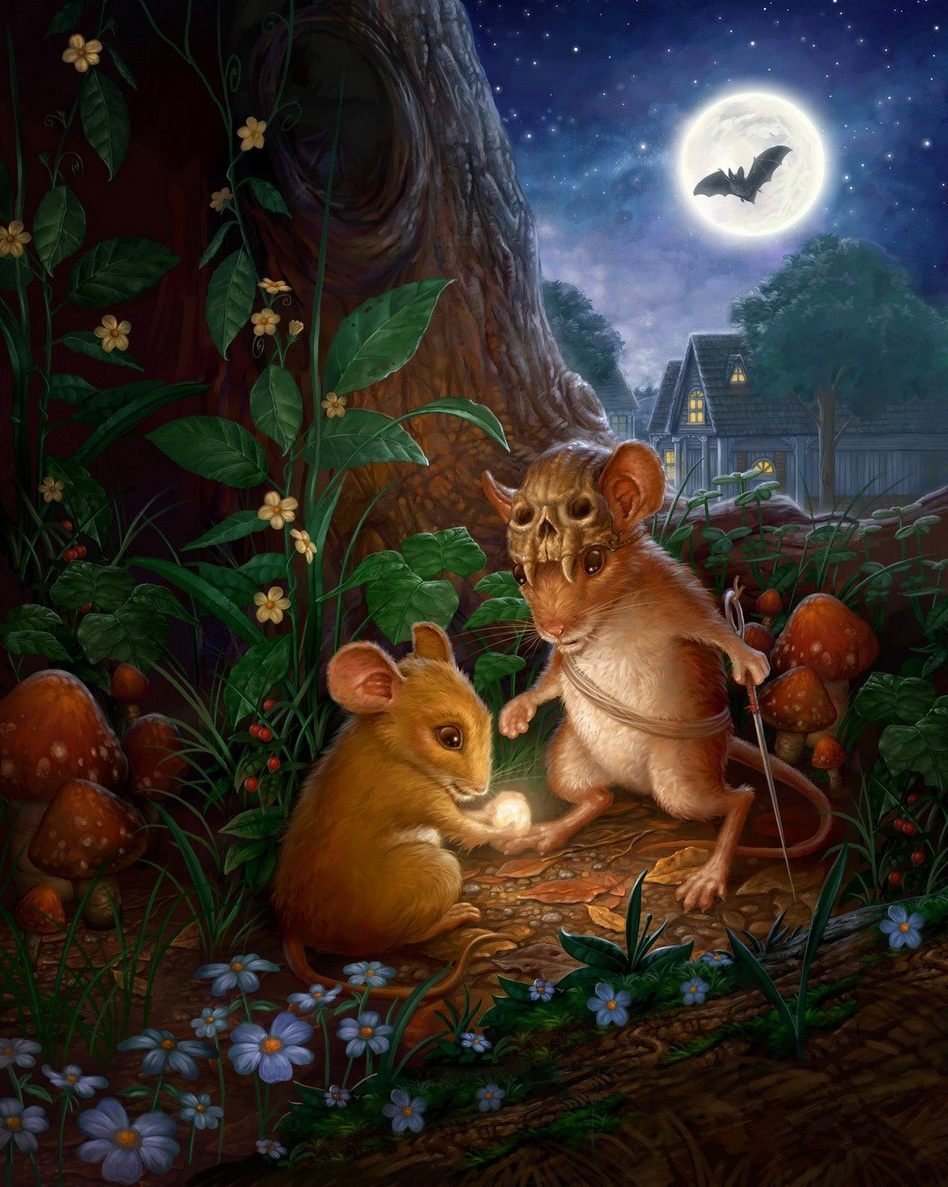 Мышь в мифологии. Howard Lyon художник. Сказочные зверюшки. Сказочная ночь. Сказочные картины.