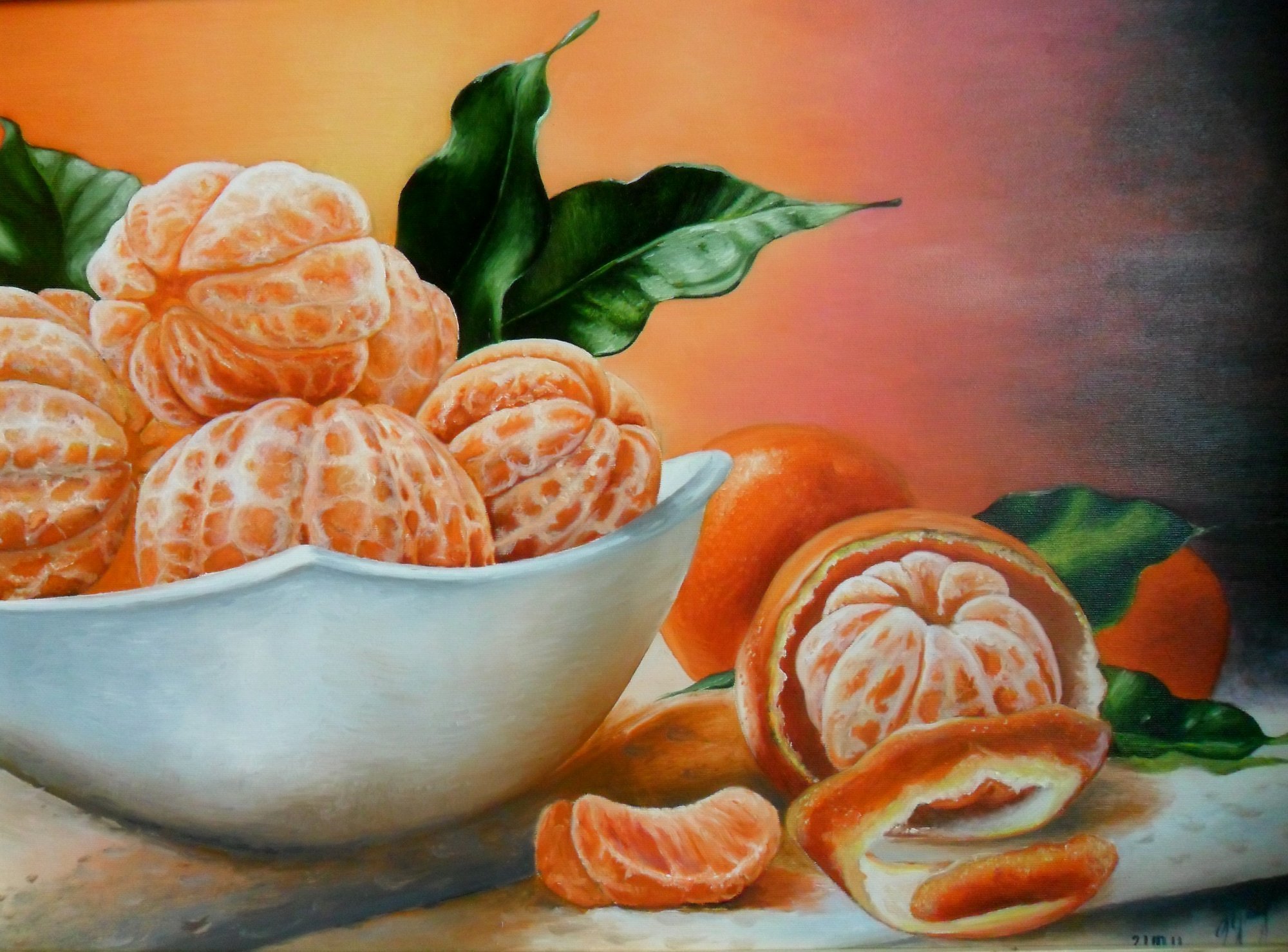 Натюрморт с мандаринами