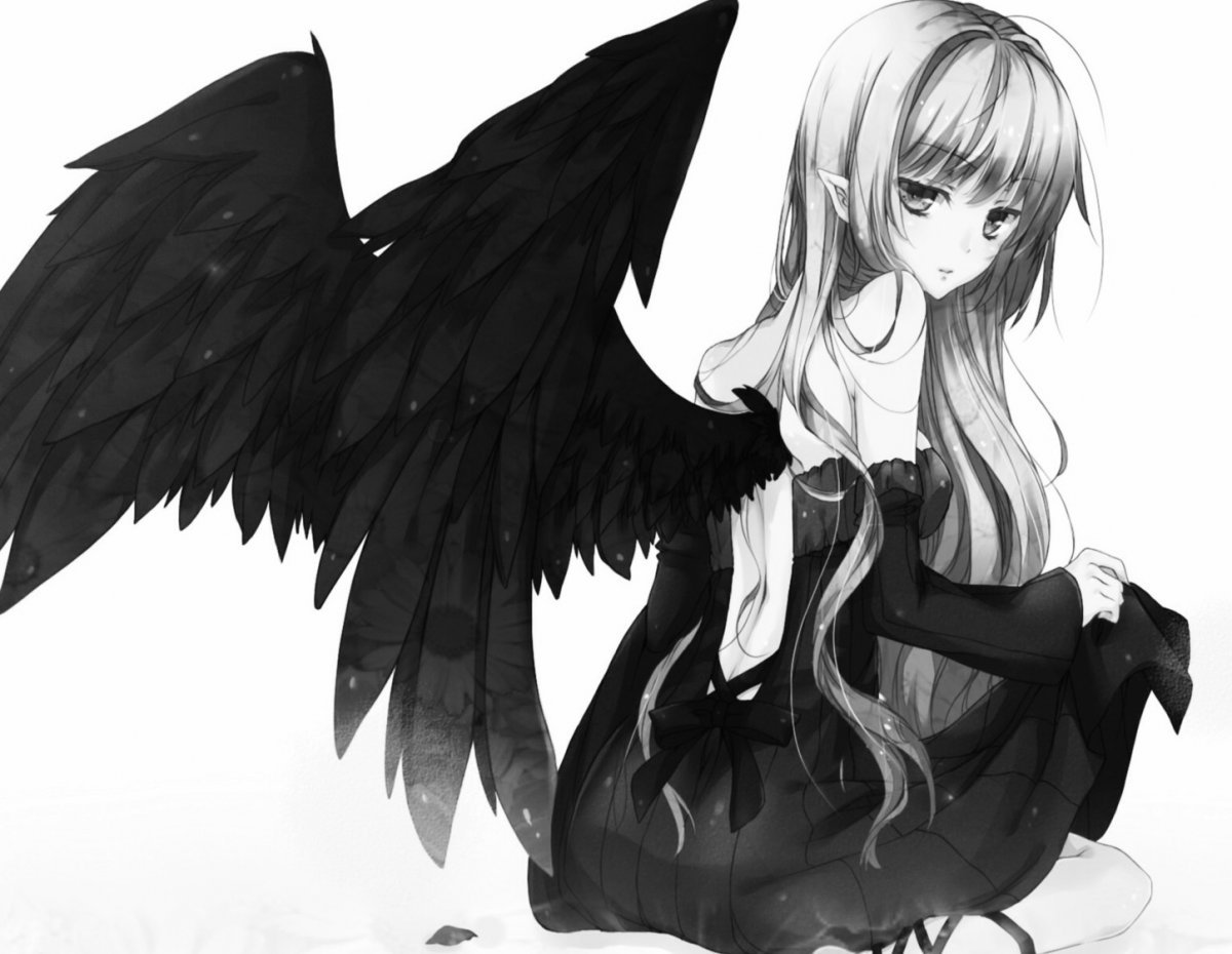 Ангел девушка рисунки аниме