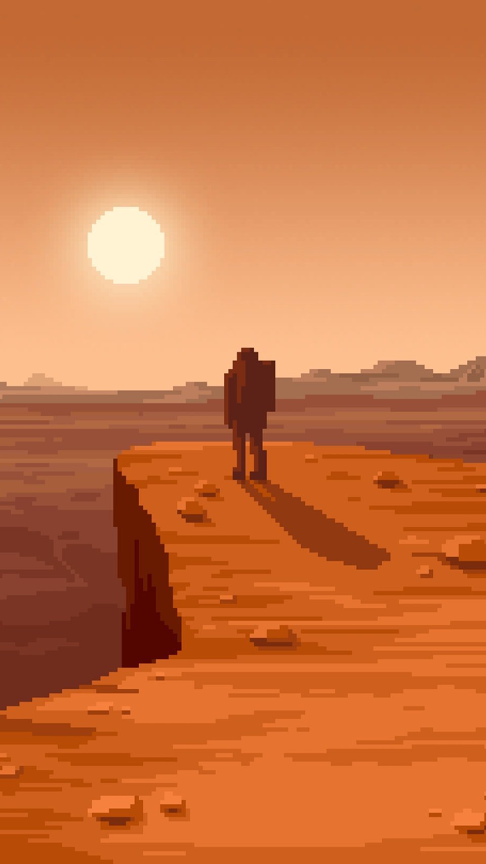 Пиксельный закат в пустыне